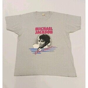 VTG '84 Michael Jackson Thriller T-Shirt Fits Womens Medium Short Double Sided